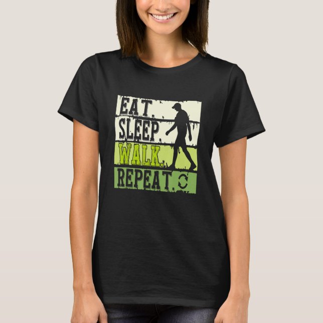 Upprepa Coola Walking Exercise Walker T Shirt (Framsida)