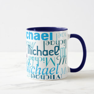 Upprepa Coolans namntypografi, blå Mugg