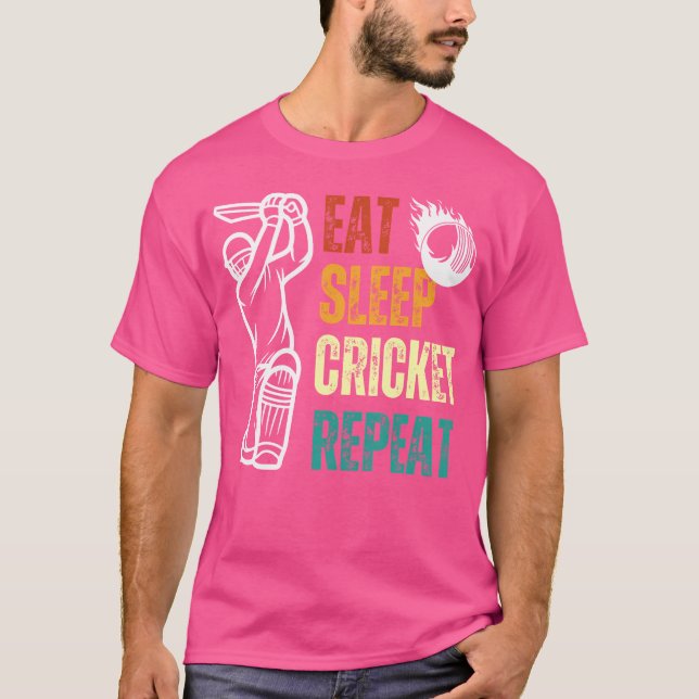 Upprepa Cricket Cricket Player Youth Manar T Shirt (Framsida)