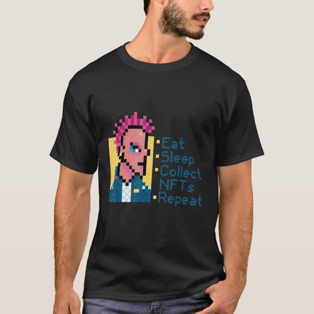 Upprepa Crypto Nft Cryptopu i viloläge T Shirt (Framsida)
