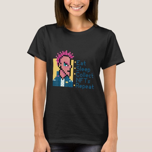 Upprepa Crypto Nft Cryptopu i viloläge T Shirt (Framsida)