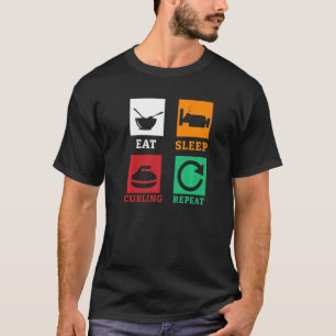 Upprepa Curling Curling Curling-spelaren i Eat-vil T Shirt