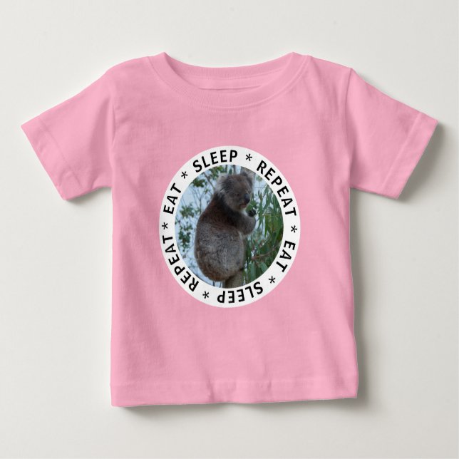 Upprepa Cute Funny Koala i Träd T Shirt (Framsida)