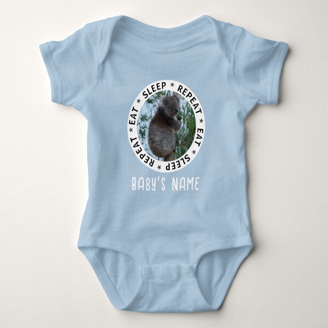 Upprepa Cute Funny Koala i Träd T Shirt (Framsida)