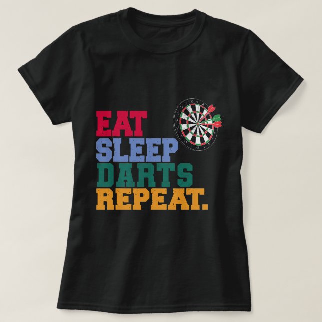 Upprepa Darts-spelaren i viloläge T Shirt (Design framsida)
