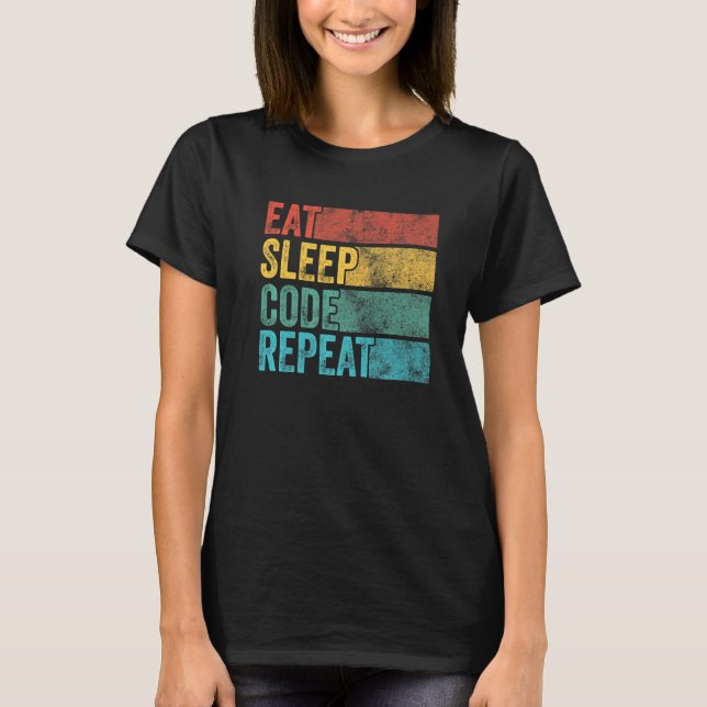 Upprepa datorprogrammering F T Shirt (Framsida)