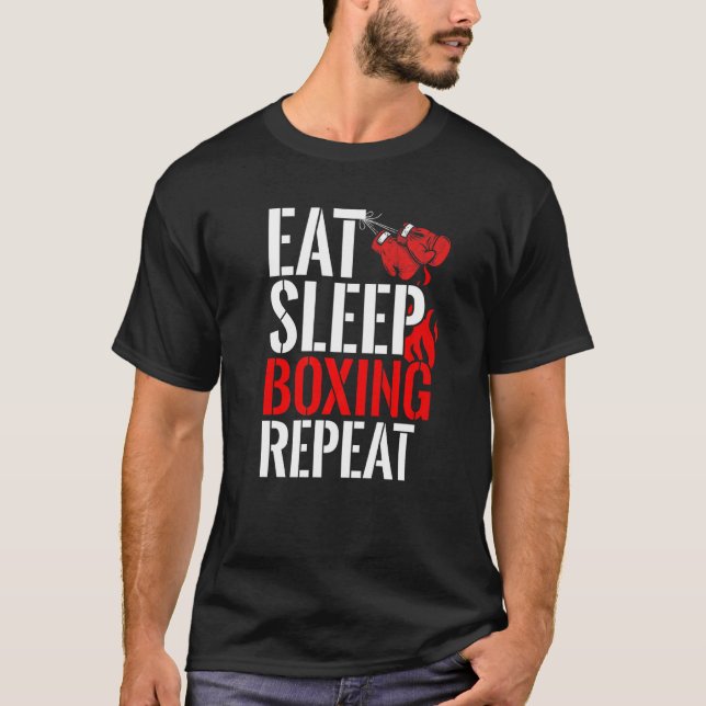 Upprepa den bekväma träningen för Boxing Coach T Shirt (Framsida)