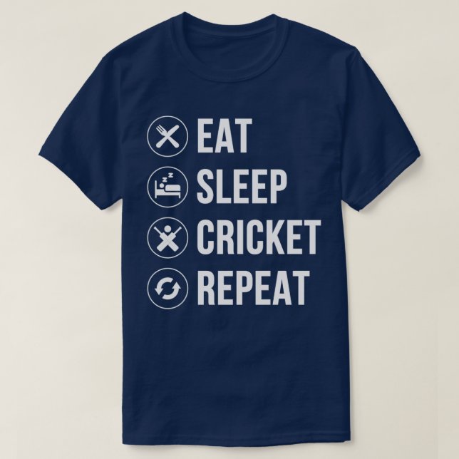 Upprepa den berömda Cricket Älskare Gift T Shirt (Design framsida)