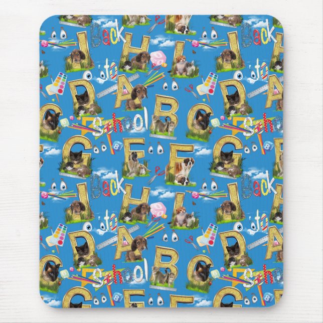Upprepa design för Back to school ABC Musmatta (Framsidan)