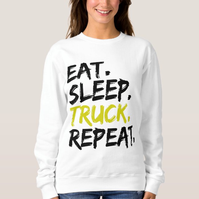 Upprepa drivrutin för Eat-viloläge i Lastbil T Shirt (Framsida)