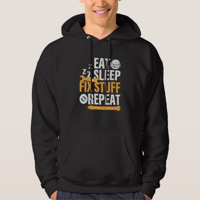 Upprepa Eat Burger-viloläge Åtgärda Saker Hoodie (Framsida)