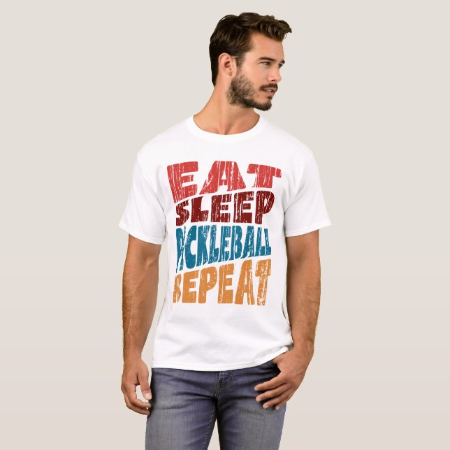 Upprepa Eat-sömnen Pickleball T Shirt (Hel framsida)