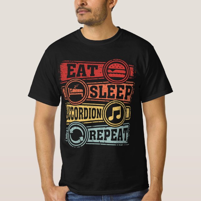 Upprepa eat Sömnläge T Shirt (Framsida)
