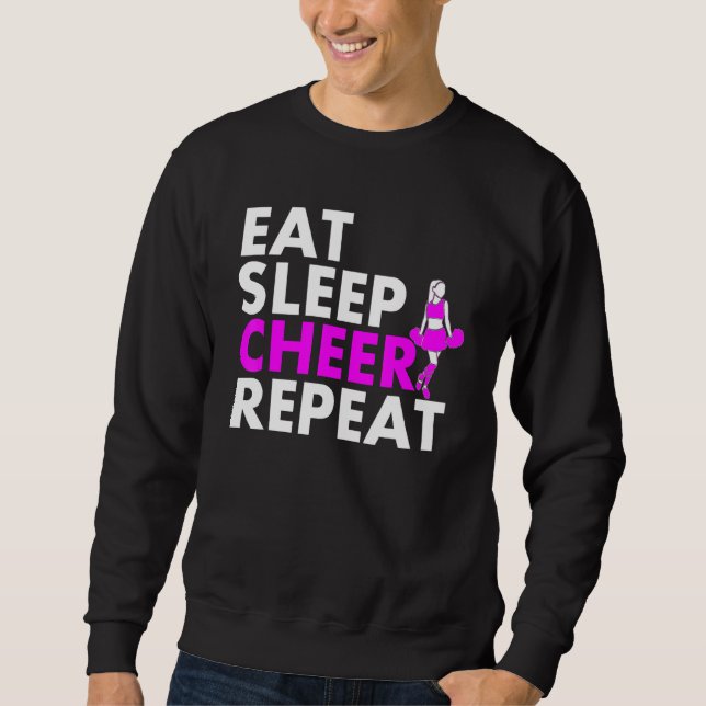 Upprepa Eat Ssov CheerLedare Lång Ärmad Tröja (Framsida)