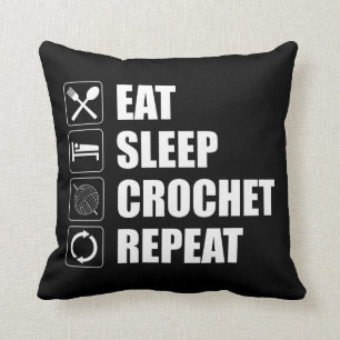 Upprepa Eat Ssov Crochet Kudde