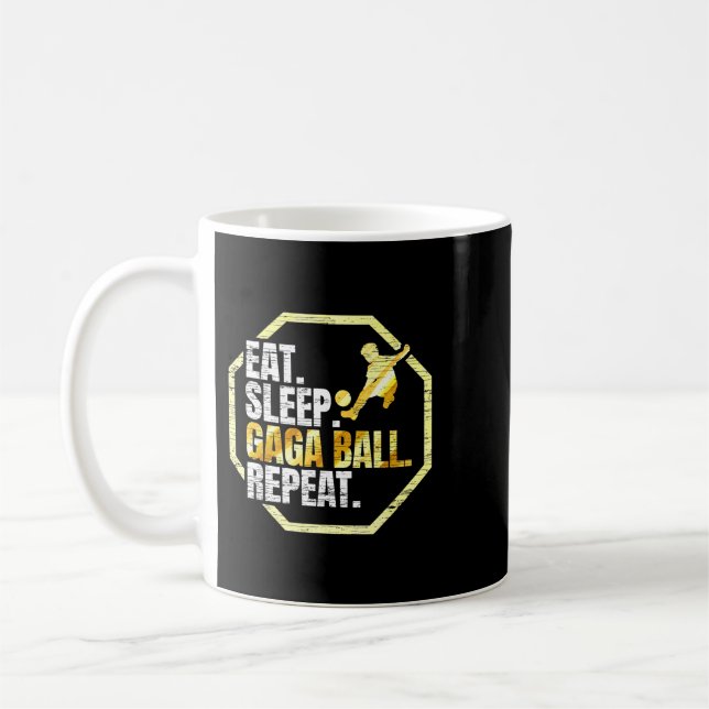 Upprepa Eat Ssov Gaga Boll Kaffemugg (Vänster)