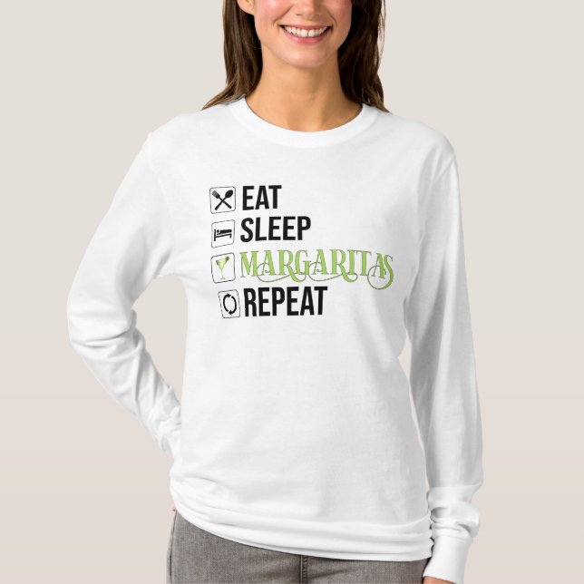 Upprepa Eat Ssov Margaritas T Shirt (Framsida)