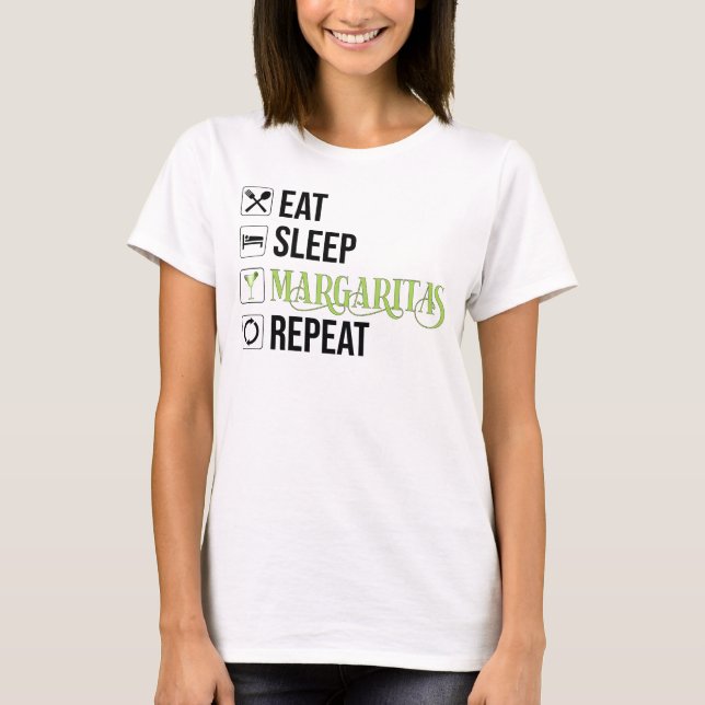 Upprepa Eat Ssov Margaritas T Shirt (Framsida)