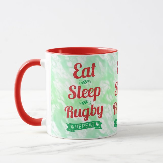 Upprepa Eat Sviloläge Rugby Repeat Mugg (Vänster)