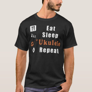 Upprepa Eat Sviloläge Ukulele T Shirt