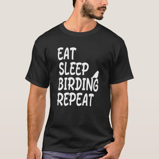 Upprepa Fågelskådare vid viloläge T Shirt (Framsida)