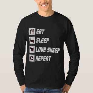 Upprepa fåren Eat sov kärlek   Lustigt citattecken T Shirt