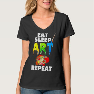 Upprepa färgfläckpenselartist i viloläge t shirt