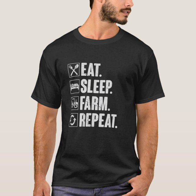 Upprepa Farmer Gift för näringsliv och viloläge T Shirt (Framsida)