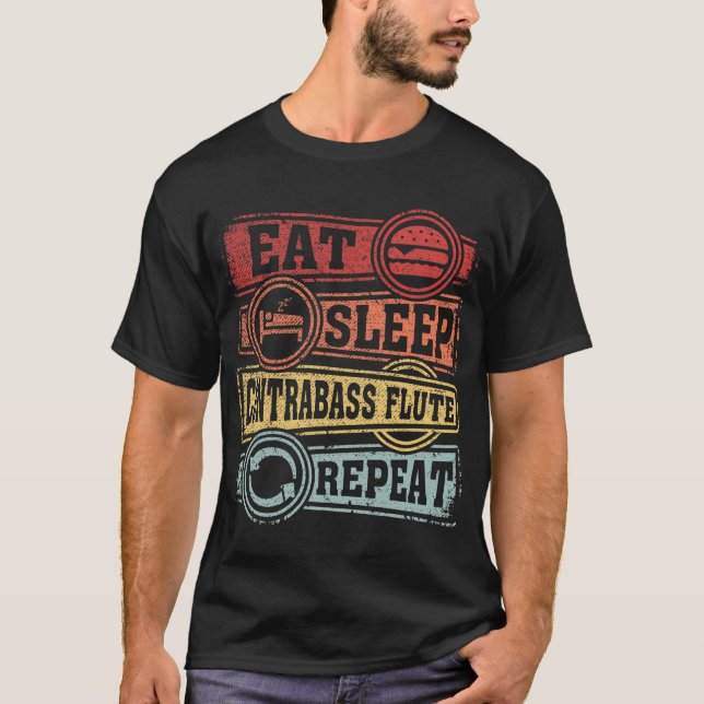 Upprepa flå viloläge i kontrabaser t shirt (Framsida)