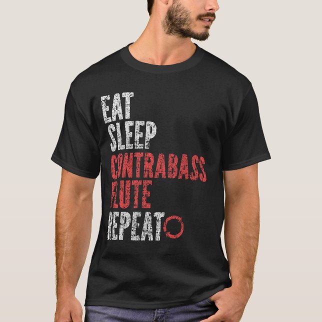 Upprepa flå viloläge i kontrabaser t shirt (Framsida)