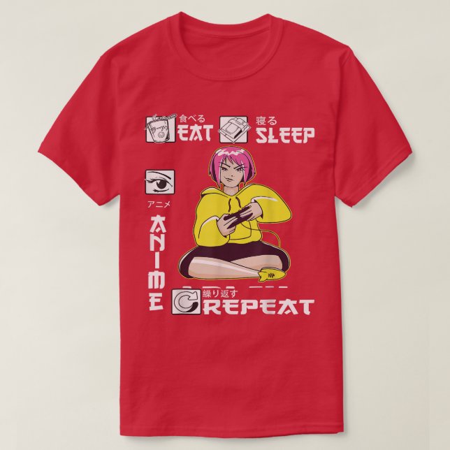 Upprepa flickvideospel japansk Ka T Shirt (Design framsida)