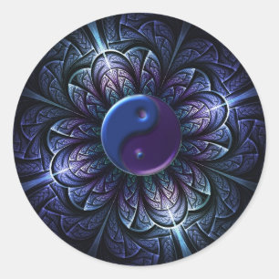 upprepa fractalen yin-yang runt klistermärke