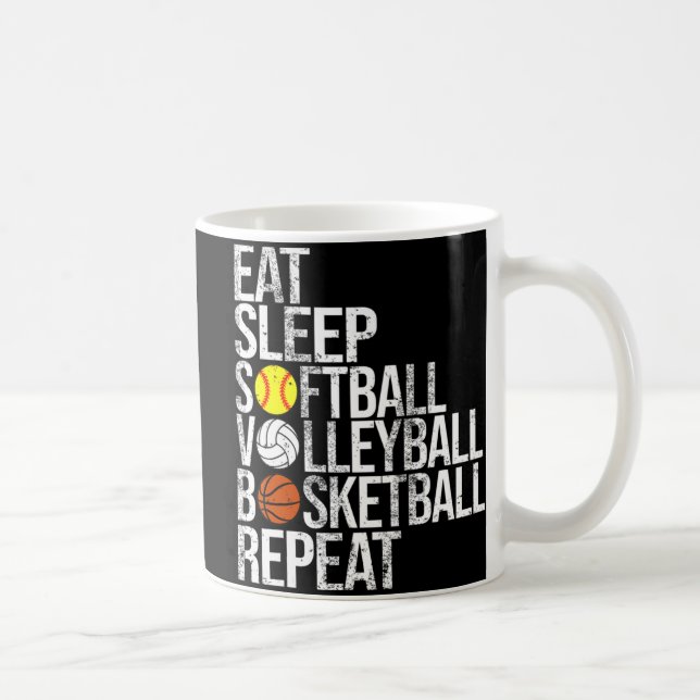 Upprepa Fu i Softball Volleyball Basketball Kaffemugg (Höger)