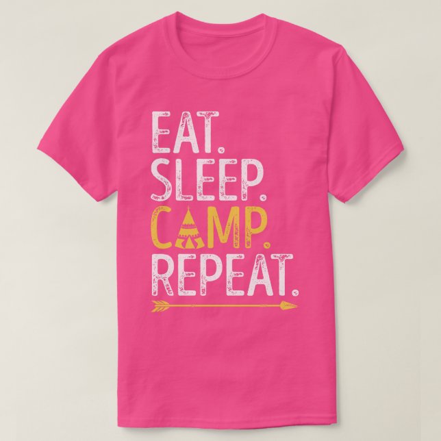 Upprepa funktionell camping i vilolägesklämma t shirt (Design framsida)