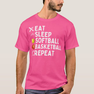 Upprepa funktionellt Softball Basketball T Shirt