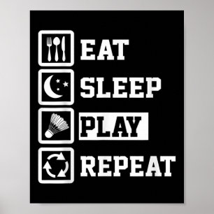 Upprepa Funny Badminton Player Poster