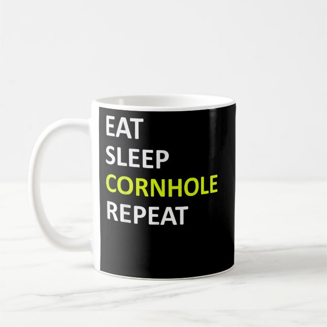 Upprepa Funny Cornhole Player Kaffemugg (Vänster)