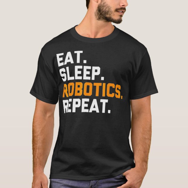 Upprepa Funny Robot i viloläge T Shirt (Framsida)