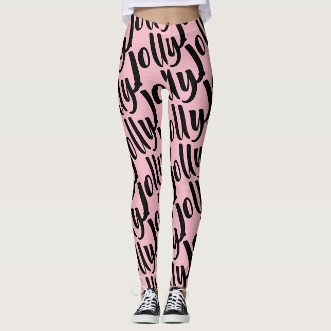 Upprepa gärna mönster på rosa calligraphy leggings (Framsida)