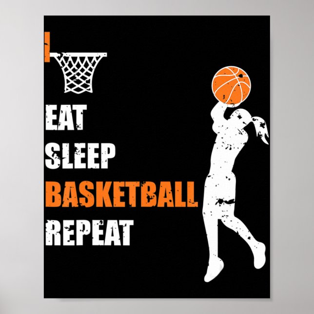 Upprepa Girls basketboll för uppspelning i viloläg Poster (Framsidan)