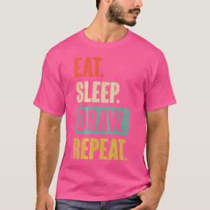 Upprepa gott om viloläge Funny Paint Sketching Dra T Shirt