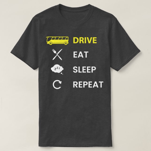 Upprepa gult för buss viloläge i buss t shirt (Design framsida)