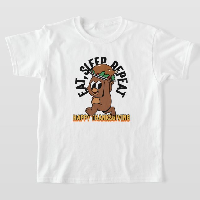 Upprepa Happy thanksgiving Kids T-Shirt (Laydown)