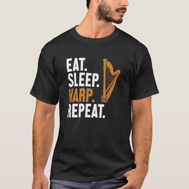 Upprepa Harpist Konghou Pedal Harp H T Shirt (Framsida)