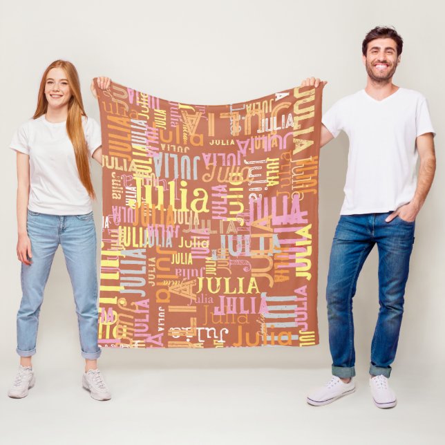 Upprepa hennes Namn | Coola Boho Tones Fleecefilt (På plats)