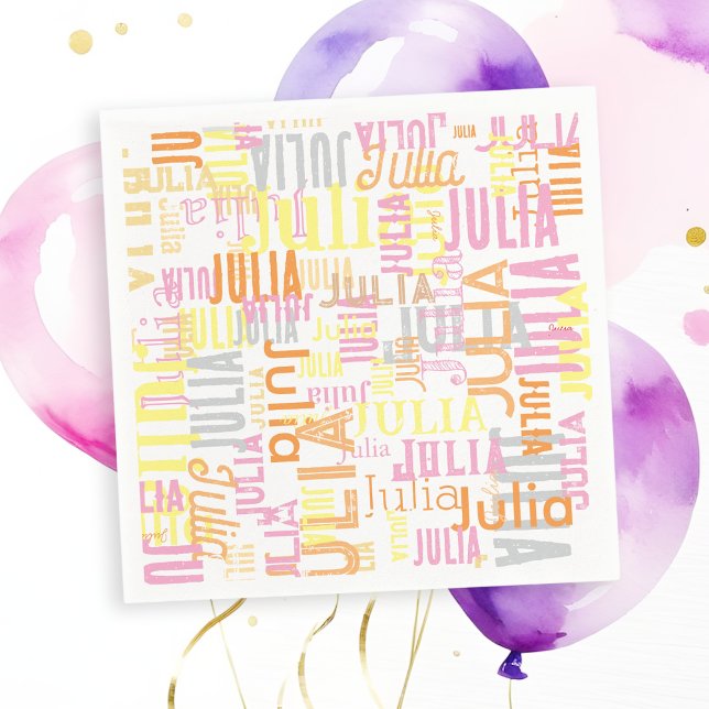 Upprepa hennes Namn | Färgstark Pappersservett (Skapare uppladdad)