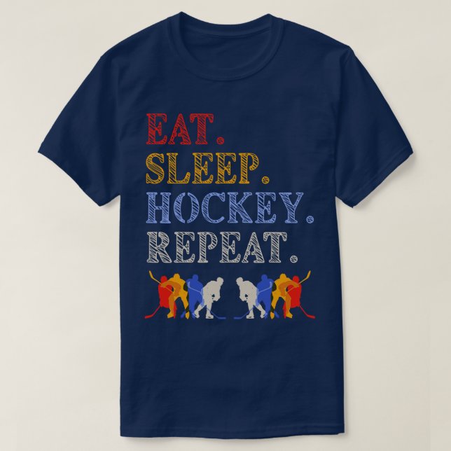 Upprepa hockey-spelare i viloläge t shirt (Design framsida)