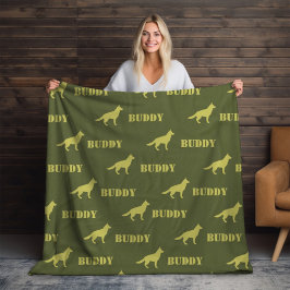Upprepa Hund, foto och eget namn på tyska Shepherd Fleecefilt