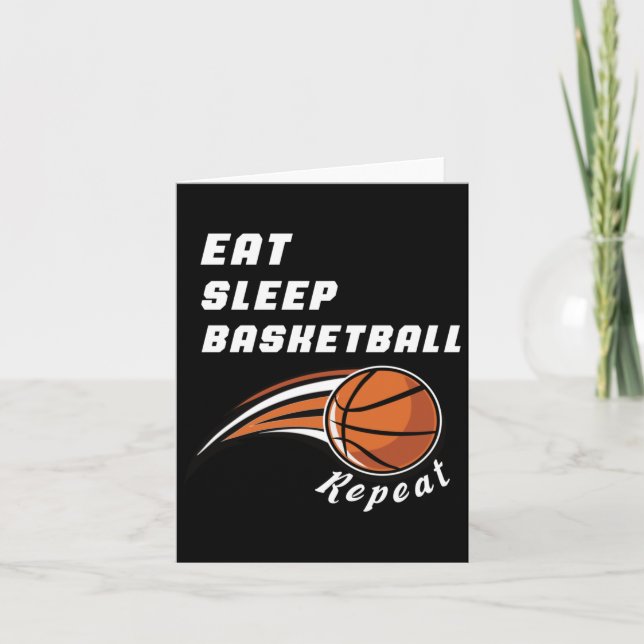Upprepa i viloläge för basketboll lustigt kort (Framsida)