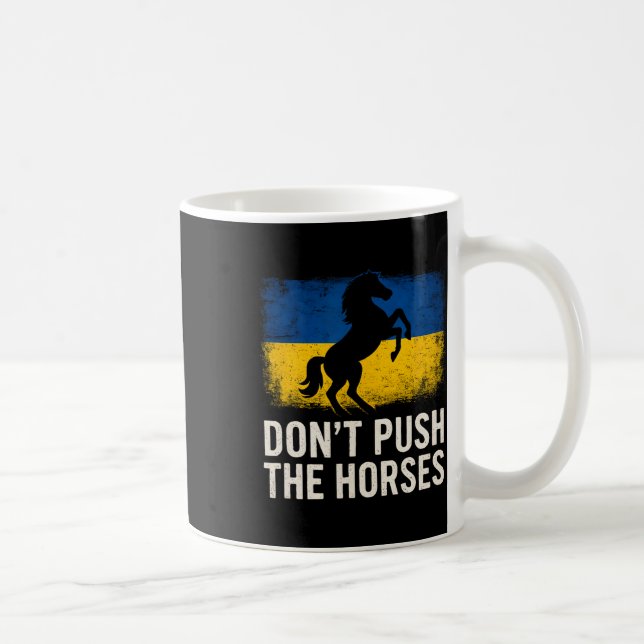 Upprepa inte hästarna - Ukrainas flagga trotsig dj Kaffemugg (Höger)